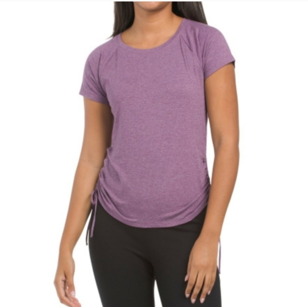 Layer 8 Side Tie Lavender Purple Short Sleeve Tee Shirt M NWT $28